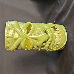 Green Ceramic Tiki Candle Holder